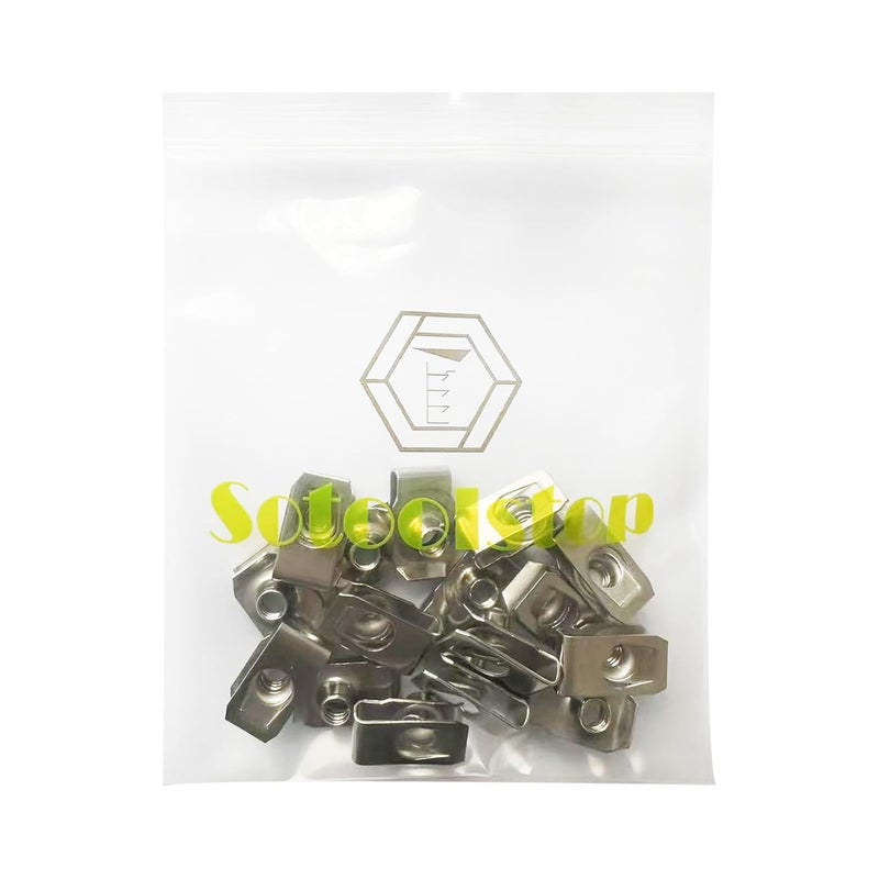 sotoolstop Store 5/16"-18 Regular Extruded U-Nut, U-Style Clip-On Nuts, Stainless Steel 18-8 (304) U-Type Clip Nuts, Pack of 20 - Image 3